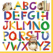 20 Servietten ABC, Schulanfang Alphabet, 33x33cm