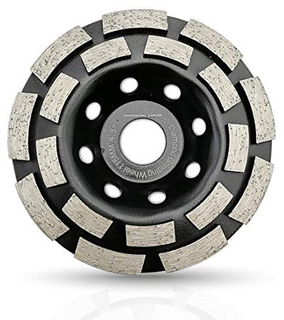 SHDIATOOL 1PK Sintered Diamond Grinding Cup Wheel for Concrete Block Construction material (Double Row, 115mm)