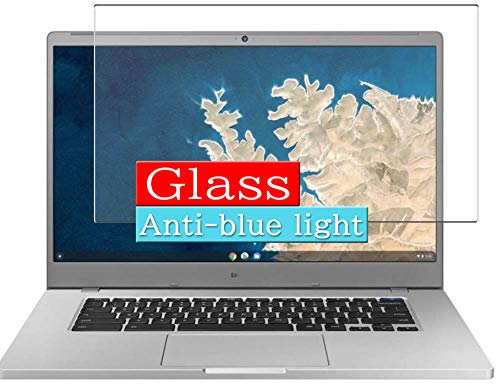 VacFun Anti Luce Blu Vetro Temperato Pellicola Protettiva, Compatibile con Samsung Chromebook 4+ Plus 15.6 Visible Area, Protezioni Schermo Cover(Non Piena Copertura)