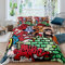 AYMAING Bettwäsche-Set, Graffiti Motiv, Hiphop Stil Bettbezug 155x220 cm, Kopfkissenbezug 50x75 cm, Weiche Mikrofaser