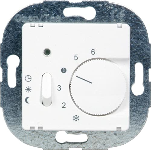 OPUS® 55 Raumtemperaturregler, Öffner, mit Handschalter Absenkung/EIN/AUS Farbe alu - Silber - seidenglanz