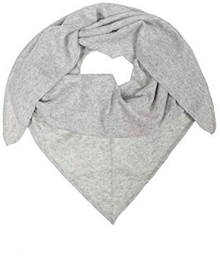 Zwillingsherz Damen Dreieckstuch Uni aus 100% Kaschmir Winter-Schal, hellgrau, Einheitsgröße