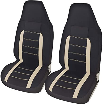 AUTOYOUTH Autositzbezüge Vordersitze Eimer Sitzbezüge Auto Einteiliger Autositzschoner Innenraum Universal Fit Auto Sitzbezüge Autositzauflage für Autositz Zubehör, Beige