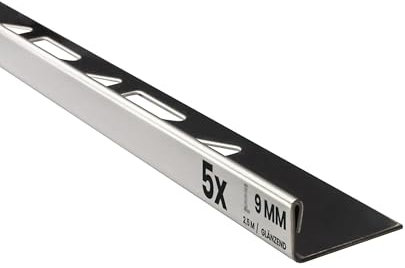 5x L-Profil Edelstahlschiene Fliesenschiene Fliesenprofil L250cm 9mm glänzend