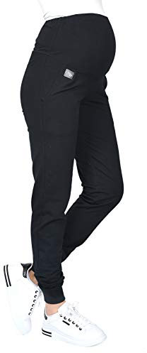 MijaCulture Casual Schwangerschaftshose Umstandshose mit Bauch-Panel Coco M003 (M, Schwarz)