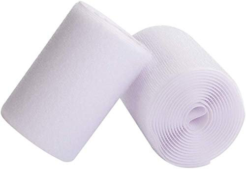 IHKFILAN Klettband zum Nähen Klettband und Haken Aufnähen Tapes (Nicht Adhesive) Beide Seiten enthalten, 10cm x3M Rolle,Weiß