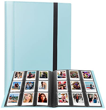 Album photo Rekeen 432 pochettes pour appareil photo Fujifilm Instax Mini, Polaroid, Fujifilm Instax Mini 12 11 9 8 7 Evo LiPlay, Polaroid 2 x 3 Film/Bleu