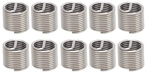 Compras Locas Tuerca de rosca, insertos de rosca de manga de tornillo de acero inoxidable 10 piezas insertos de reparación de roscas duraderos para suministros industriales(1.5D)