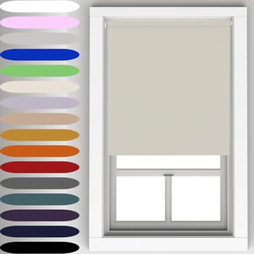 Caecus Natural Blackout Roller Blinds Made To Measure Window Blinds Easy Fit Child Safe Thermal Properties Home Office Fitting Included Up To 60cm Width x Up To 210cm Drop