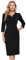 KOJOOIN Women's Work Dress Vintage Bodycon V Neck Pencil Dress, Business Workwear Slim Dresses Black L