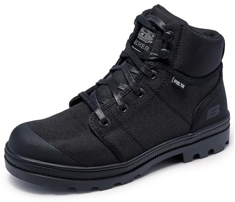 Skechers Women's Work Rotund Darragh Work Lace-Up Boot Safety Toe, Black, 7