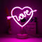 LED a forma di arco, con simbolo di luce al neon, a forma di cuore, con luci notturne rosa neon, a batteria, alimentate tramite USB, per Natale, casa, colore rosa