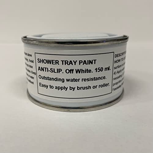 Fascinating Finishes 1 x 150ml Off White BS 10B15 - Anti Slip Shower Tray And Bath Base Paint