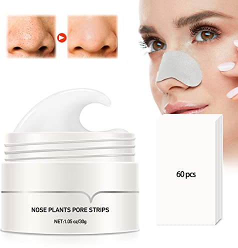 Miioto Blackhead Remover, Blackhead Remover Mask, Nose Plants Pore Strips, Nose Strips Blackhead die Poren zu Reinigen und Mitesser zu Entfernen, 60pcs