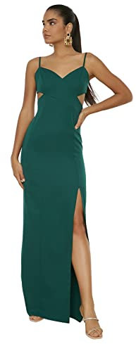 Trendyol Damen Midi Shift Regular Woven Abendkleid, smaragdgrün, 64
