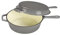ECHTWERK Cocotte et poêle à griller 2-en-1 Set, Cocotte en fonte avec couvercle, Casserole en fonte avec revêtement émaillé, Convient pour les fours, grills, BBQ et induction, Gris, 2,5 L