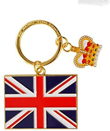 Union Jack Flag & Royal Crown Quality Metal Key Ring/Key Chain/Key Fob