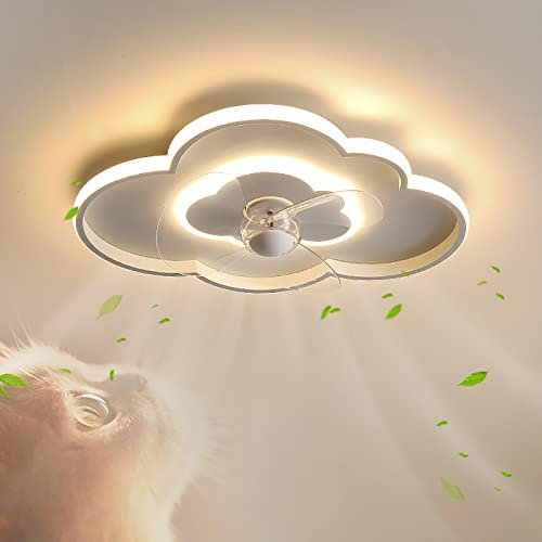 30W Ventilador De Techo Con Luz Y Mando a Distancia Silencioso, Lámpara LED Regulable, Ultra Reversible 6 Velocidades Para Salón Dormitorio Infantil