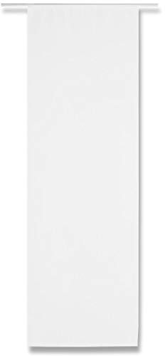 Arsvita Flächenvorhang Blickdicht - Schiebegardine in BxL 60x245cm (Weiß) - ohne Flächenvorhangtechnik - Gardine, Vorhang mit Klettband