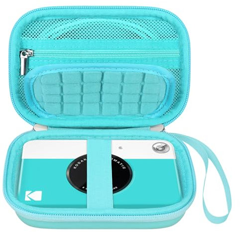 Elonbo Kamera Tragetasche für Kodak Printomatic Digital Instant Print Kamera, Tragbare Bluetooth Fotodrucker Aufbewahrungstasche, Mesh Tasche Passt Fotopapier, MicroSD Karte, USB Kabel, Grün+Grün