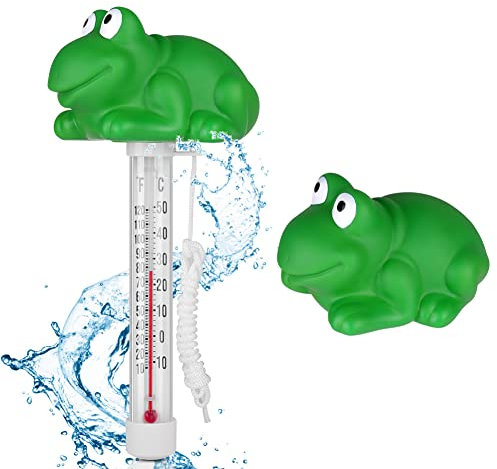 OFFCUP Termómetro Piscina de Agua, Termómetro para Piscina, Flotante Piscina Termómetro, para Interiores y Exteriores Piscinas, Spas, Jacuzzis, Acuarios, Estanques (Rana)