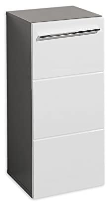 DEINE TANTE EMMA 36-415-P2 Gloss Weiß Glanz/Anthrazit Kommode Seitenkommode Bad ca. 34 x 72 x 31 cm