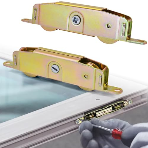 Schiebetürrollen für Terrassentüren, Ersatz-Hardware, passend für Jeld Wen, Truth 31761A, Milgard, Marvin, Andersen, Teil #1273704 (vor 1982), seitlich verstellbar, 2 Stück