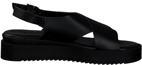 Tamaris Damen Keilsandalen, Frauen Sandalen,Strandschuhe,Keilsandaletten,Keilabsatz,Wedge-Heel,hoch,Sommerschuhe,Freizeitschuhe,Black,37 EU