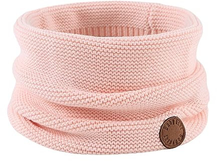 XIAOHAWANG Baby Schal Winter Strickschal Jungen Dick Warm Schlauchschal Mädchen Loop Schal Kinder Rundschal für 1-6Jahren (Hellrosa)