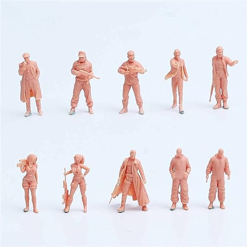 ZEDACAKAI (10 Pcs 1/43 Figure Men and women with guns Movie and Drama Characters Resin Model Miniature Garage GK Kit Need To Be Colored By Yourself