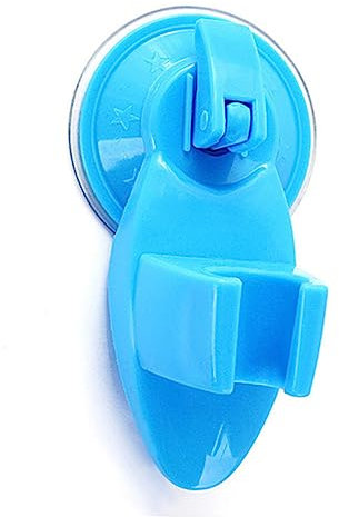 Homoyoyo Saugnapf Duschhalterung Für Duschkopf Blauer Saughalter Ohne Bohren Wandmontierter Fester Duschkopfhalter Für Badezimmer Einfache Installation Ohne Werkzeug Für Reise Und Wandbefes
