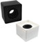 Hordion 2 Pack Microphone Flag Station Portable, Mic Flag Cube Microphone Logo ABS Foam Blank Microphone Accessories for Interview KTV Reporter Host, Black & White