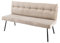 Riess Ambiente Moderne Sitzbank Big George 160cm Champagner beige Samt Strukturstoff mit Lehne, gepolsterte Bank für Dein Esszimmer