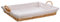 WANDERLUST DECO Bandeja de Mimbre con Forro Blanca 65x50x9
