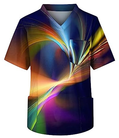 SHZFGUI Sommertunika Altenpflege Damen Tuniken Herren Herren Kasack Tuniken Herren Pflege Bunt Baumwolle Tuniken Herren Pflege Geschenk für Väter Vater Sohn Geschenke Tuniken Herren Blau 4XL