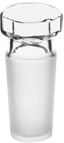 Labasics Paquet de 1 Tête Hexagonale en Verre Bouchon en Verre Creux, Bouchon Creux en Verre à Tête Hexagonale pour Verre de Joint Extérieur de 24/40 avec Fond Fermé