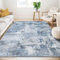 Guchuang Bedding Teppich Wohnzimmer 140x200cm, Blau-Grau Vintage Meliert Verwischt Design Kurzflor, Waschbar Rutschfest für Schlafzimmer