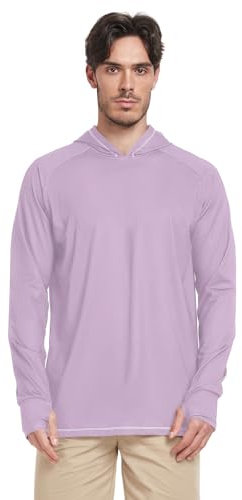 ODAWA Mineral Violet Sonnenshirts für Herren mit Kapuze Langarmshirts mit Hoodie für Herren S-XXL, Flieder, XL
