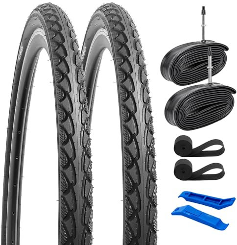 YunSCM 2Pcs Faltbar 28 Zoll Reifen 28x1.60 700x40C ETRTO 40-622 und 700C Schlauch FV48mm Presta Valve kompatibel City Bikes, Rennräder 700x38C 700x40C 700x42C 42-622 Fahrradreifen und Schlauch