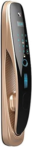 Fingerprint Recognition Door Lock, Biometric Door Handle, Smart Keyless Electronic Door Lock With External Camera For Home, Hotel, Apartment & Interior Door,Gold