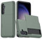 Beajew Coque Portefeuille pour iPhone 7/8/iPhone SE 2020/SE 2022 avec Porte-Cartes, Étui de Protection Téléphone Double Couche Antichoc, Fente Cachée Coulissante, Antichoc TPU+PC - Vert Militaire