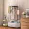 ihomemore blanc portant a vetement Portant à Vêtements En Métal - Porte-Vêtements Avec étagère de Rangement Pour Suspendre les Vêtements Manteaux Jupes Chemises Blanc