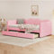 BTM Lit Canapé 90x200, Canapé-lit pour une personne, Canapé-lit 1 place, Canapé convertible 200 avec 2 tiroirs, Canapé convertible Rose en Tissu ours en peluche avec dossier et accoudoirs sans matelas