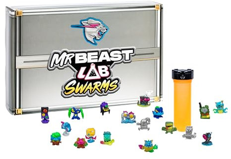 MRBEAST LAB Swarms, Atomic-Serie, Exklusive Mega-Packung mit 18 Mini-Monster-Sammelfiguren, Experimentieren, Wasser hinzufügen, Reagenzglas schütteln, für Kinder ab 5 Jahren