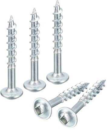 QUARKZMAN #8x1-1/4 Taschenlochschrauben, 150 Stück Vierkant-Antrieb Selbstbohrende Holzschrauben mit Zinkbeschichtung für Holzarbeiten