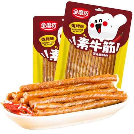 McKona Latiao - Snacks Chinois Épicés Épicé Chaud Snack En Rouleau De Tofu Épicé Délicieuses Collations Épicées Bandes Chaudes Classiques Pour Le Bureau Snack (100 G × 2 Pièces) (Saveur BBQ)