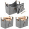 Aufun 4x Holzkorb für Kaminholz, XXL Faltbarer Brennholzkorb Filzkorb extra dicker Filz und verstärkter Griff, Groß Filztasche für Einkauf, Holz, Zeitung oder Brennholz (50x32x40 cm, Grau)