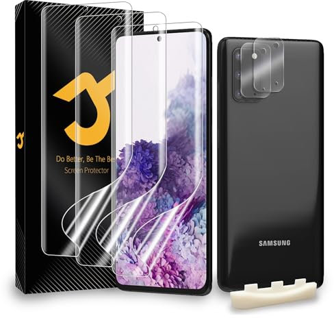 JZG 2+2 Stück für Samsung Galaxy S20 Plus Schutzfolie [Nicht-Glas], 2 Displayschutz + 2 Kameraschutz, Fingerabdruck-ID unterstützen, Selbstheilung, Anti-Kratzer, HD Klar