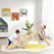 GOPLUS 7 en 1 Triangle Escalade Enfant Montessori en Bois avec Échelle Modulable, Rampe d'escalade Réversible, Toboggan, Bascule, Tabouret Intérieur pour 1 an+, Charge 60KG (Naturel)