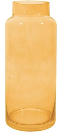 Point-Virgule Vase decoratif, décoration Maison, Vase Fleur en Verre, Jaune, 12.50x30cm